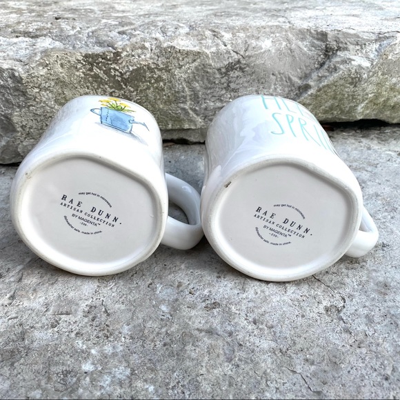 Rae Dunn HELLO SPRING and Water Can Mug Set - Picture 4 of 4